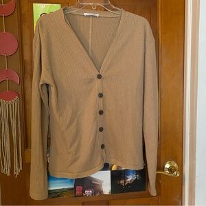 Zara Beige Ribbed Knit Sweater